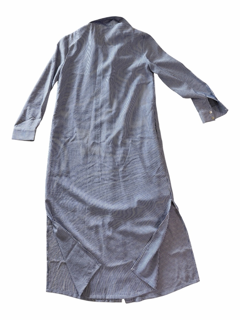 Pomander Place Light Blue Stripe Maxi Shirt Dress - Picture 6 of 7